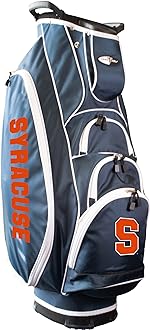 Roll over image to zoom in Team Golf NCAA Lightweight, 10-Way Club Divider, Spring Action Stand, Insulated Cooler Pocket, Velcro Glove and Umbrella Holder & Lift Assist Handles