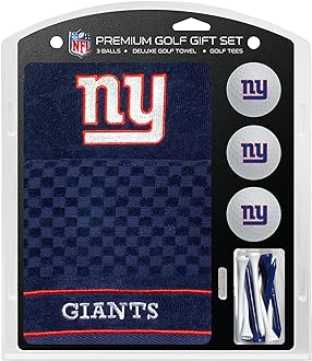 Roll over image to zoom in Team Golf NFL New York Giants Gift Set: Embroidered Golf Towel, 3 Golf Balls, and 14 Golf Tees 2-3/4" Regulation, Tri-Fold Towel 16" x 22" & 100% Cotton