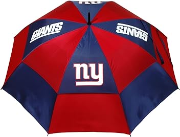 Team Golf NFL 62" Golf Umbrella with Protective Sheath, Double Canopy Wind Protection Design, Auto Open Button