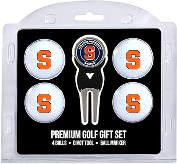 Team Golf NCAA Regulation Size Golf Balls (4 Count) & Divot Tool with Removable Double-Sided Magnetic Marker