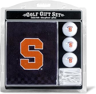 Team Golf NCAA Gift Set Embroidered Golf Towel, 3 Golf Balls, and 14 Golf Tees 2-3/4" Regulation, Tri-Fold Towel 16" x 22" & 100% Cotton