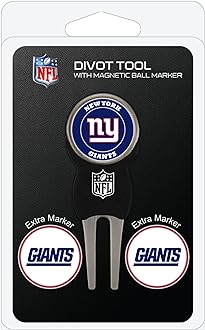 Team Golf NFL Divot Tool with 3 Golf Ball Markers Pack, Markers are Removable Magnetic Double-Sided Enamel