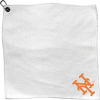 Team Golf MLB MLB Microfiber Towel - 15" X 15" (White) with Carabiner Clip, Premium Microfiber with Deep Waffle Pockets- Superior Water Absorption and Quick Dry Golf Cleaning Towel