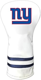 Team Golf NFL New York Giants White Vintage Driver Head Cover White Vintage Driver Golf Club Headcover, Form Fitting Design, Retro Design