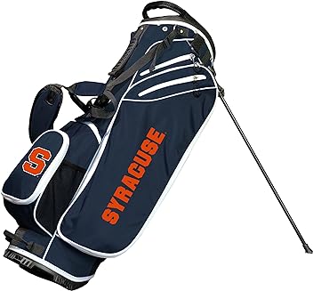 Team Golf NCAA Syracuse Birdie Stand Golf Bag, Lightweight, 14-Way Club Divider, Spring Action Stand, Insulated Cooler Pocket, Velcro Glove and Umbrella Holder & Padded Handles