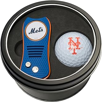 Team Golf MLB Gift Set Switchblade Divot Tool with Double-Sided Magnetic Ball Marker & Golf Ball, Patented Single Prong Design, Less Damage to Greens, Switchblade Mechanism