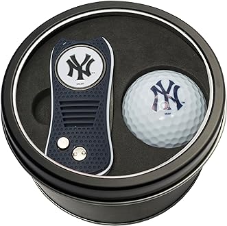 Team Golf MLB Gift Set Switchblade Divot Tool with Double-Sided Magnetic Ball Marker & Golf Ball, Patented Single Prong Design, Less Damage to Greens, Switchblade Mechanism